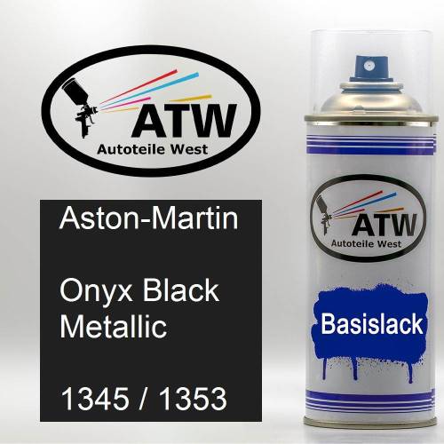 Aston-Martin, Onyx Black Metallic, 1345 / 1353: 400ml Sprühdose, von ATW Autoteile West.